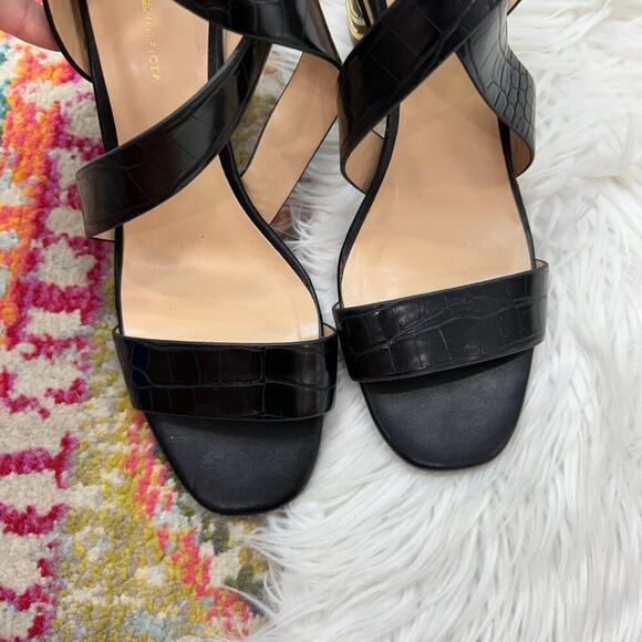 Tommy Hilfiger Neutral Black Strappy Ankle Strap Block Heels 10 - Picture 4 of 8